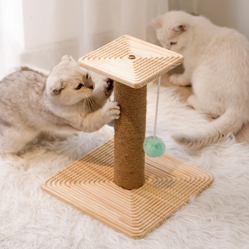 Rascador de garra de gato con bola colgante, juguetes interactivos, muebles estables y duraderos con cuerda de Sisal - imagen 5