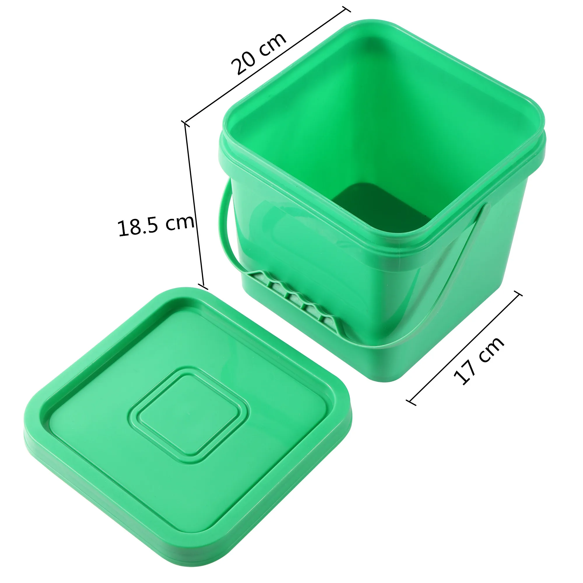 Cubo para beber de pollo y codorniz de 5L con taza para beber, cubo grueso portátil con tapa, cubo cuadrado de plástico para almacenamiento de alimentos para mascotas