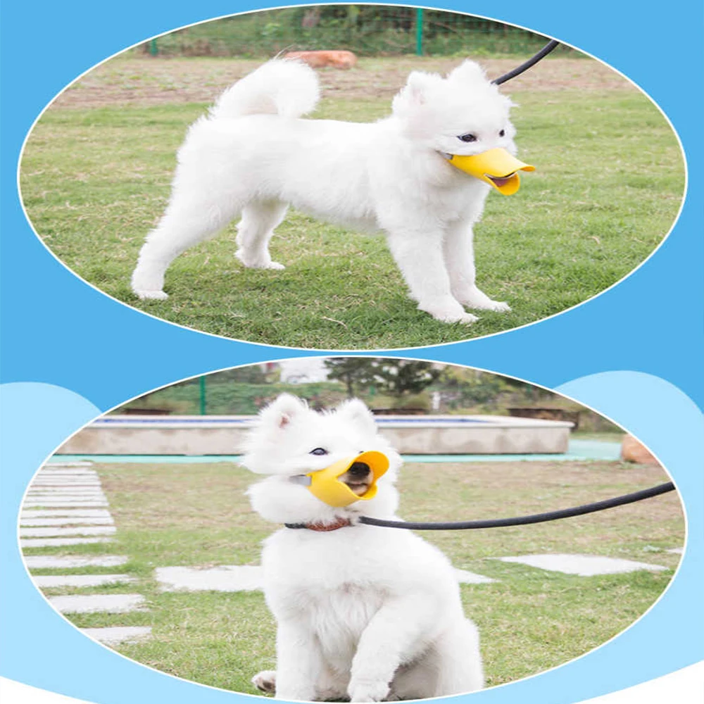 Bozal para perro con boca de pato, máscara de silicona suave antimordida para detener la corteza, bozal ajustable seguro y transpirable para mascotas para perros pequeños y grandes - imagen 2