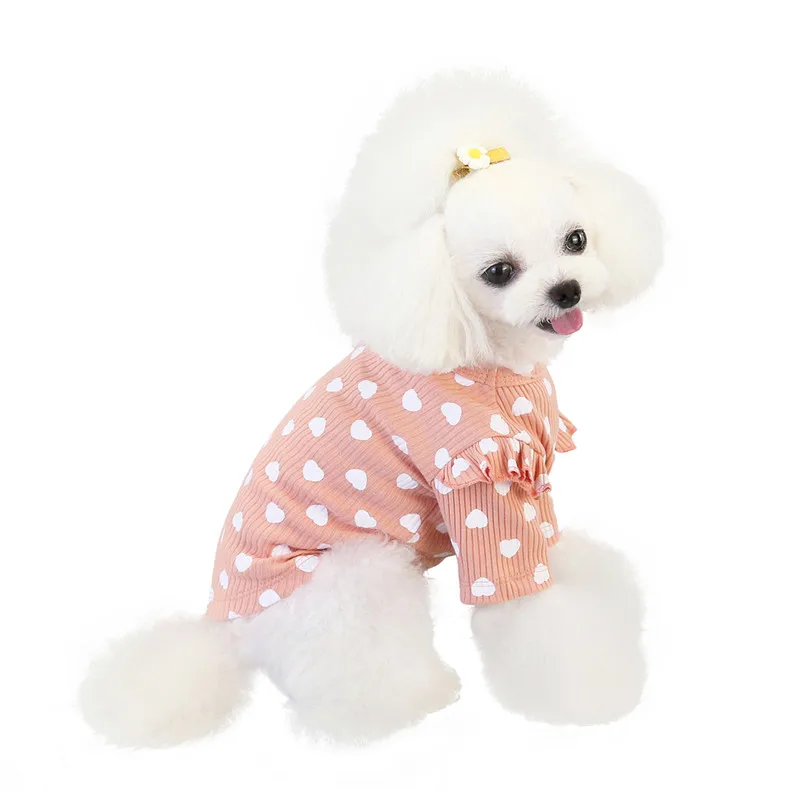 Ropa de algodón para perros pequeños, suéter con estampado romántico para cachorros y gatos, camisas Yorkies Shih Tzu, ropa para Mascotas, otoño e invierno - imagen 3