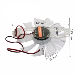Ventilador brushless 12V DC - 11 aspas, carcasa transparente para uso