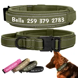 Collar táctico militar personalizado para perro grande Pastor Alemán