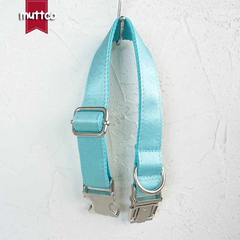 MUTTCO-collar con etiqueta de identificación para perro mascota personalizado, correa THE GLACIER, collar con placa con nombre ajustable para cachorros, 5 tamaños, UDC116 - imagen 2