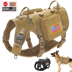 Arnés táctico para perros con 2 bolsas y 3 bandas de identificación