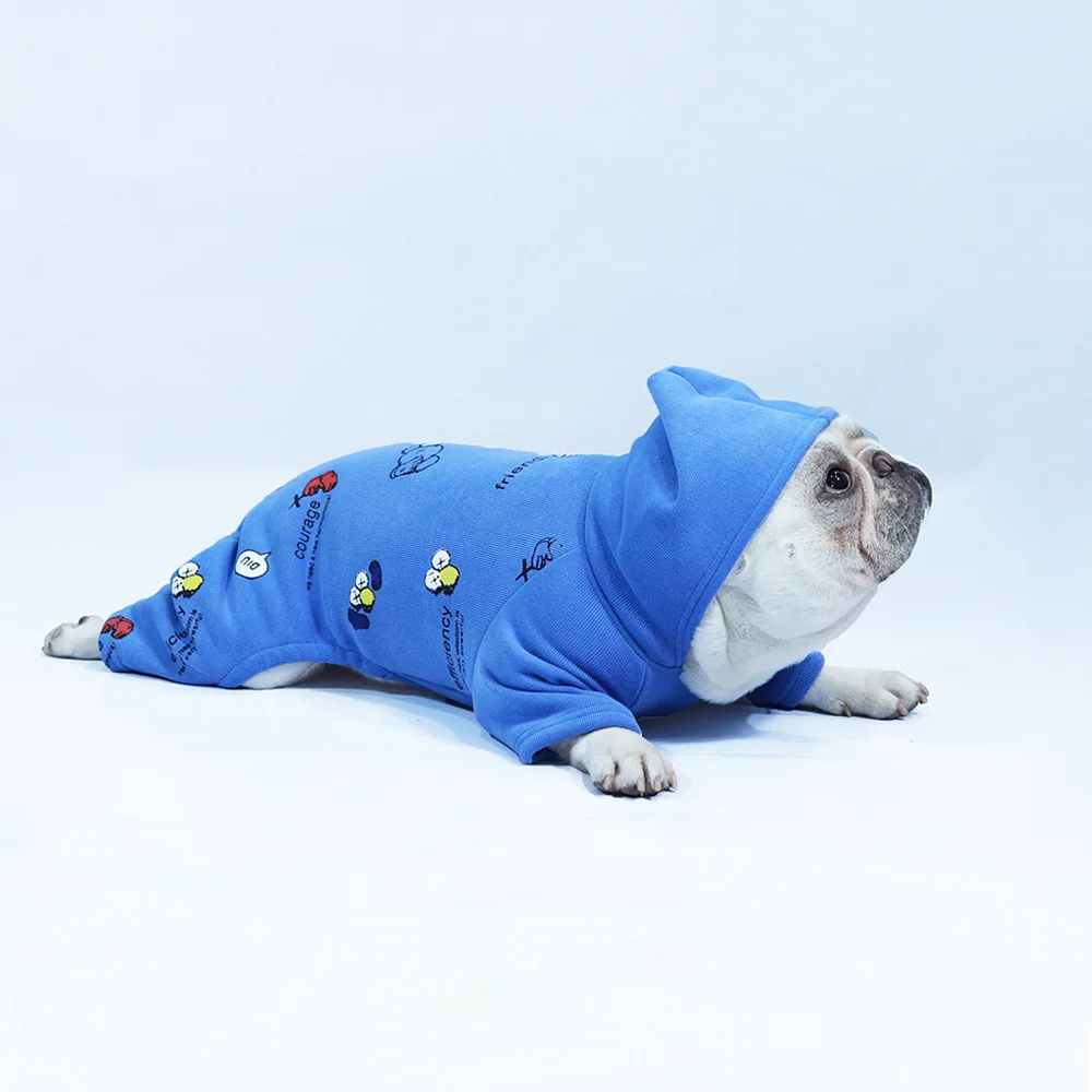 Ropa para perros para Bulldog Francés, Sudadera con capucha cálida de invierno para perros, ropa de lana suave para mascotas, chaqueta para perros, suéter de Pug, mono de Navidad para perros - imagen 5