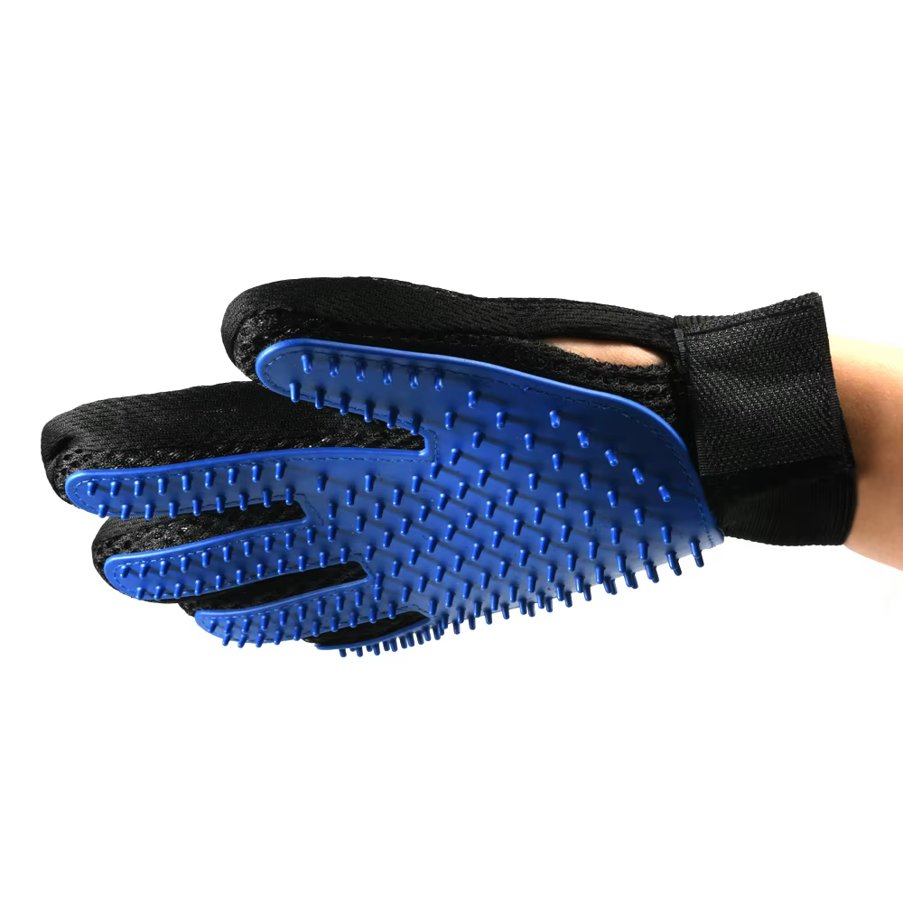 Guante de aseo para mascotas, cepillo de silicona para gatos, guantes de pelo Deshedding para perros, suministros de limpieza de baño, peines de animales por - imagen 5