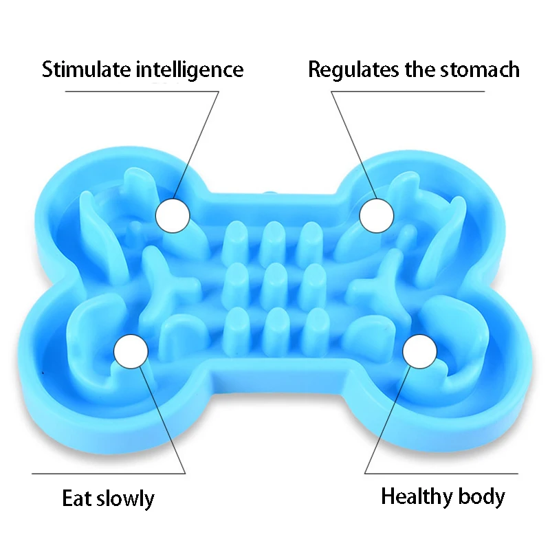 Cuenco para perros y gatos, alimentador lento de comida de goma suave y saludable, cuenco de viaje antideslizante y antideslizante para alimentación de comida para perros y gatos - imagen 2