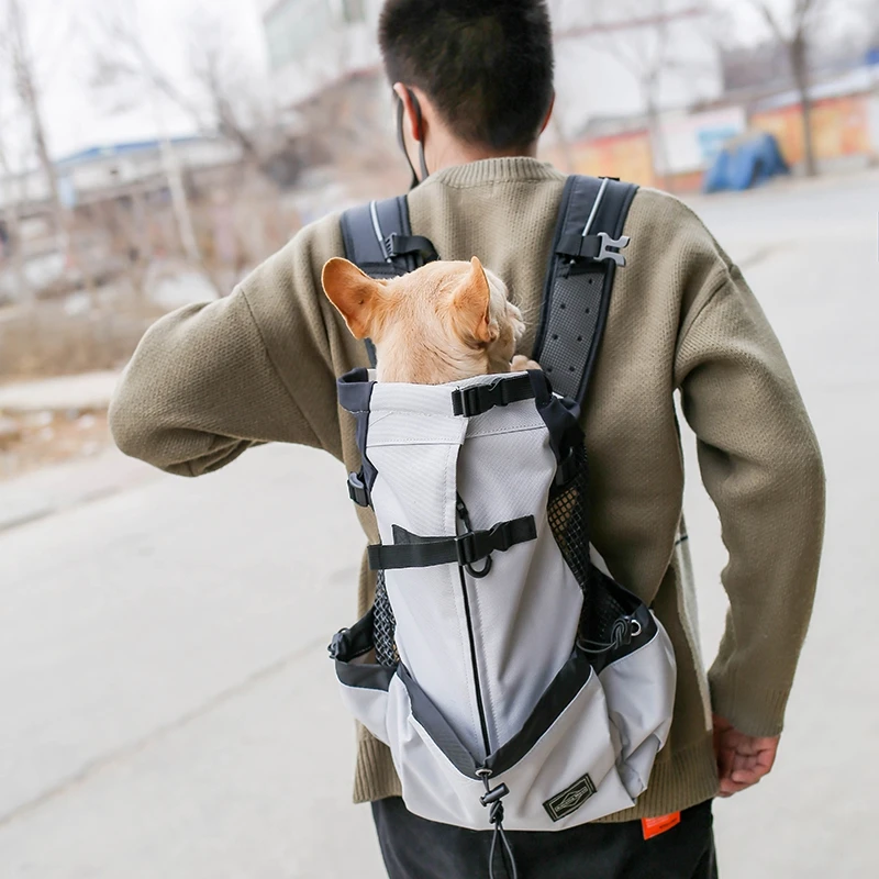 Mochila de viaje al aire libre para cachorros, perro mediano, para perros pequeños, transpirable, para caminar, Bulldog Francés, bolsas transportadoras, accesorios, suministros para mascotas - imagen 2