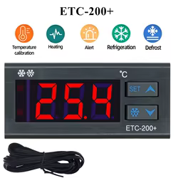 Termostato digital con alarma para terrario – Control de temperatura 220V