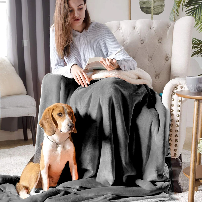 Benepaw-Manta Reversible para perros pequeños, medianos y grandes, manta de franela polar lavable, impermeable, cubierta de cama para mascotas, Otoño e Invierno - imagen 2