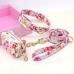 Pack collar y correa florales para perro – Resistentes y personalizables