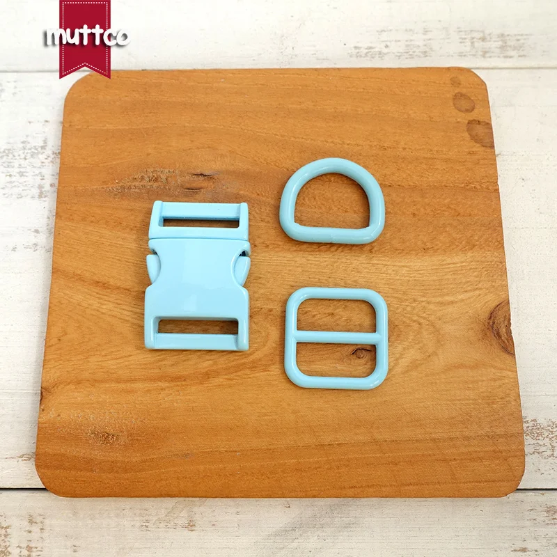 10 juegos por lote (hebilla de metal + hebilla de ajuste + anillo D) para correas de 20mm y 25mm, accesorio para Collar de perro y gato DIY, 7 colores - imagen 2