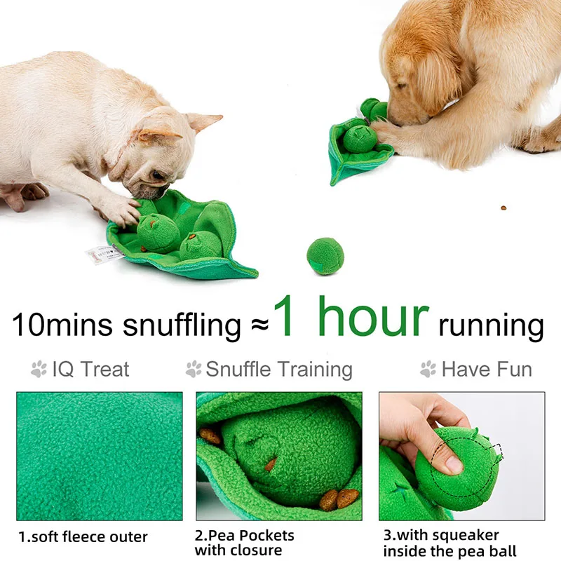 Juguete para olfatear para perros, dispensador de golosinas de felpa chirriante, rompecabezas IQ, juguetes para aliviar el estrés, pelota interactiva, cuenco para snuffle, juguete para masticar para cachorros - imagen 3