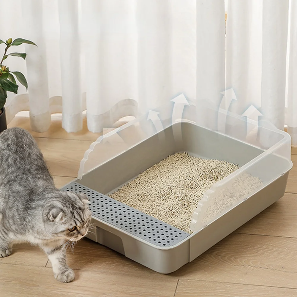 Caja de arena antisalpicaduras para gatos con cuchara y bandeja para perros: solución de inodoro limpia para gatos y mascotas pequeñas - imagen 4