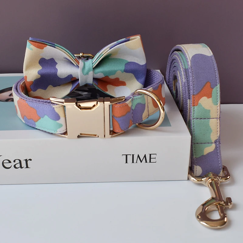 Collar con pajarita para perro, cuerda de entrenamiento para caminar, correas de tracción, productos para mascotas, buena calidad, Camuflaje 01 - imagen 2