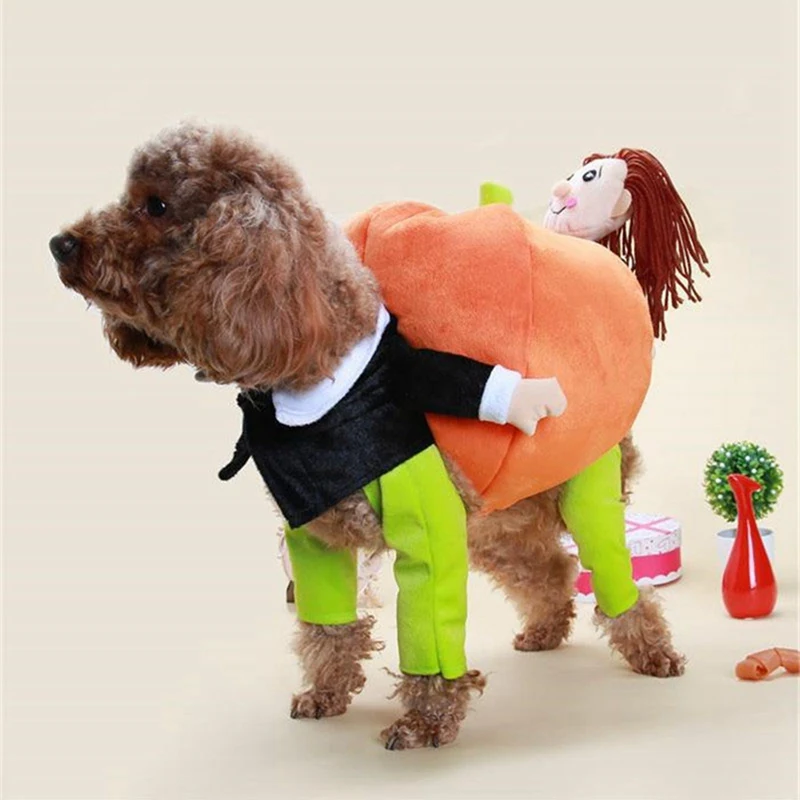 Ropa divertida Halloween perro gato disfraz calabaza mascotas eventos especiales atuendo disfraces lindos - Vista principal diseño completo