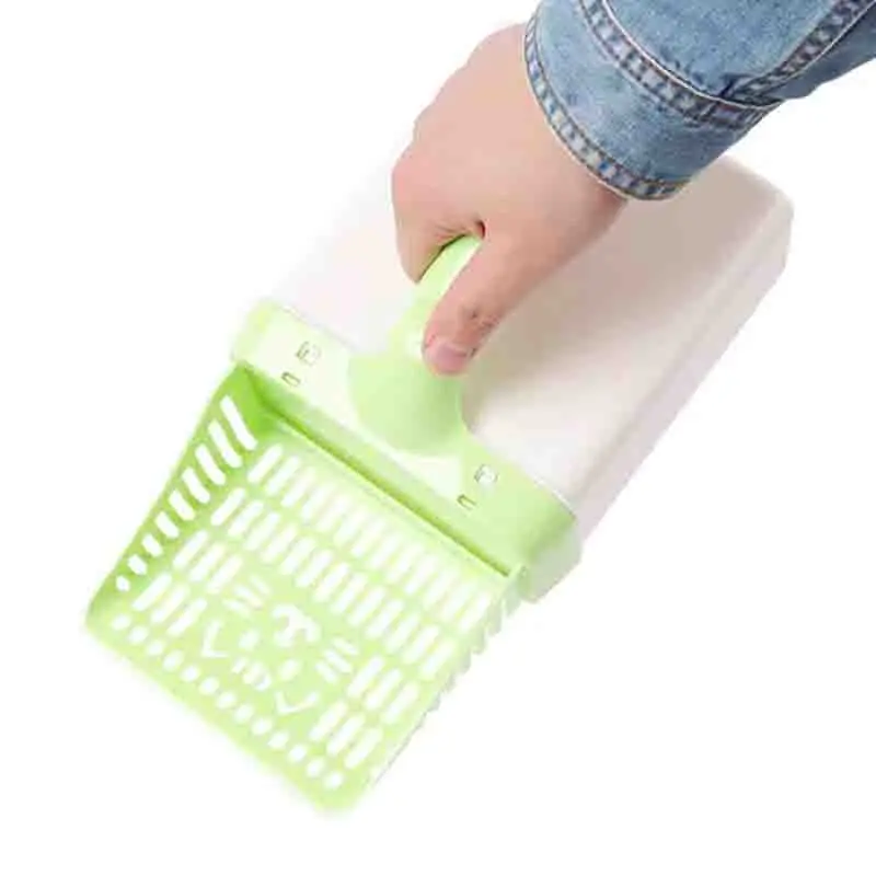 Herramientas de limpieza, suministros de Color, pala para gatos de gran capacidad, diseño hueco tallado, limpieza de patatas fritas, pala, cuchara para arena, filtro de arena - imagen 4