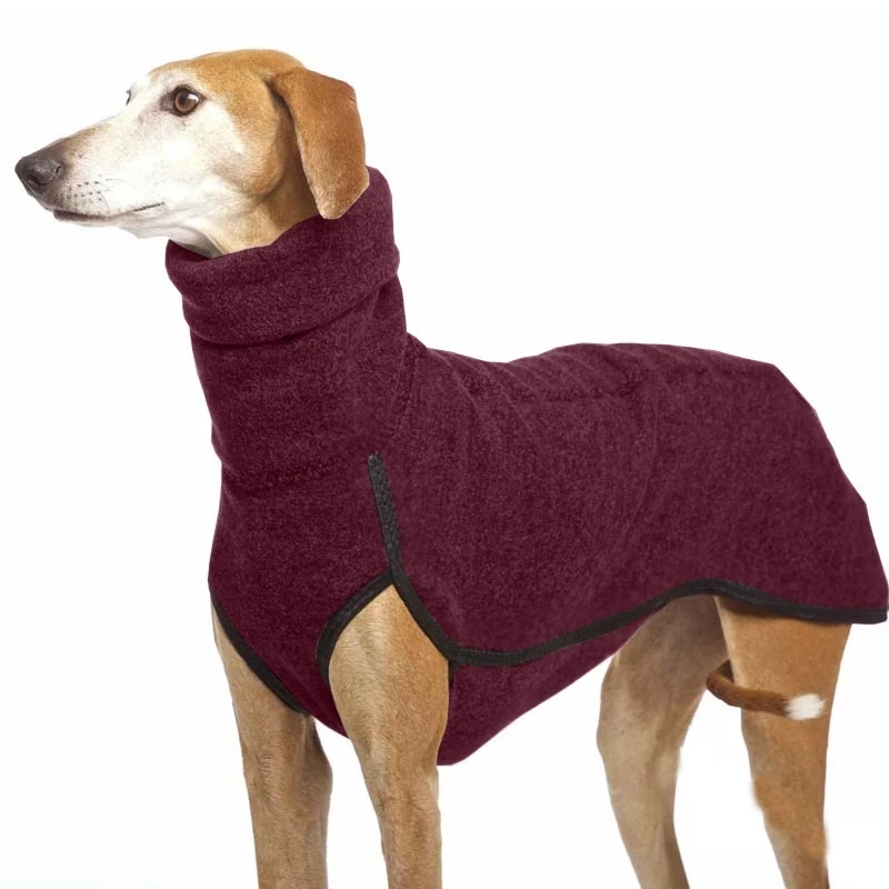 Suéteres elásticos para perros, chaqueta de invierno de cuello alto, traje de cazador de Galgo, abrigo suave, ropa para perros medianos y grandes, talla S-5XL - imagen 5