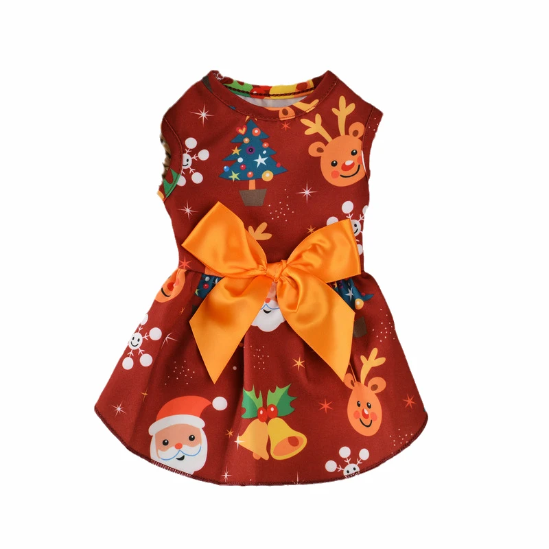 Ropa con estampado de 6 colores para Gato, falda con lazo, vestido de gatito de Navidad y Halloween, disfraz para gatos, ropa para cachorros, ropa para gatos - imagen 5