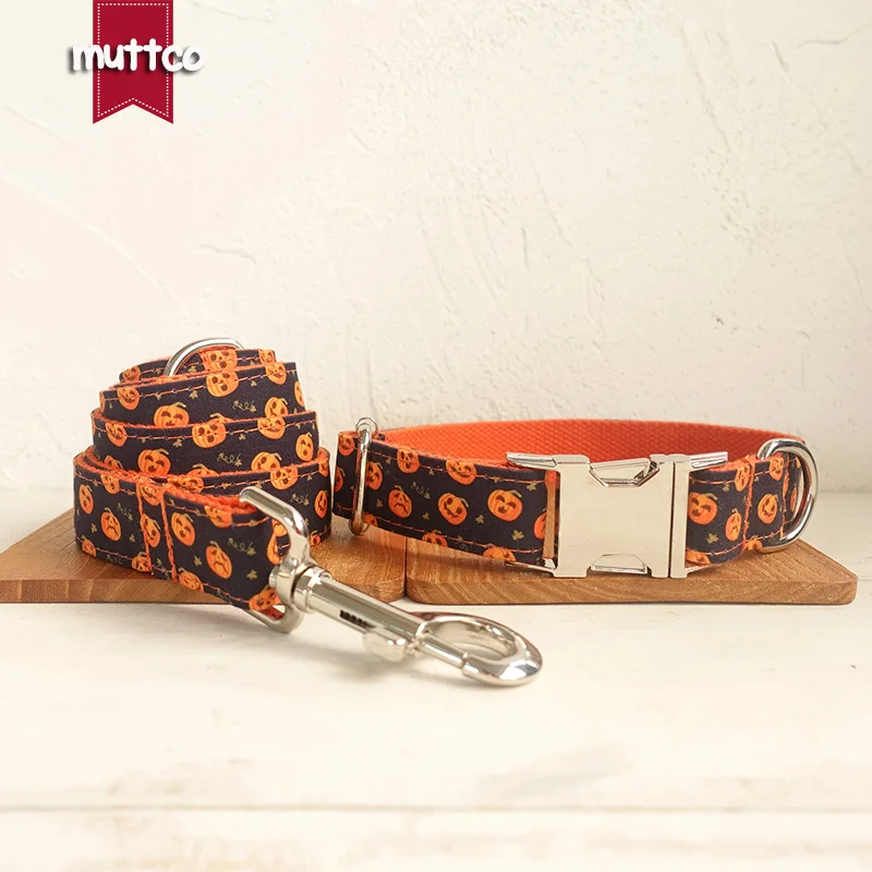 MUTTCO vende al por menor collar de diseño propio grabado nombre de mascota collar de perro collar hecho a mano 5 tamaños collar de perro y correa UDC086 - imagen 5
