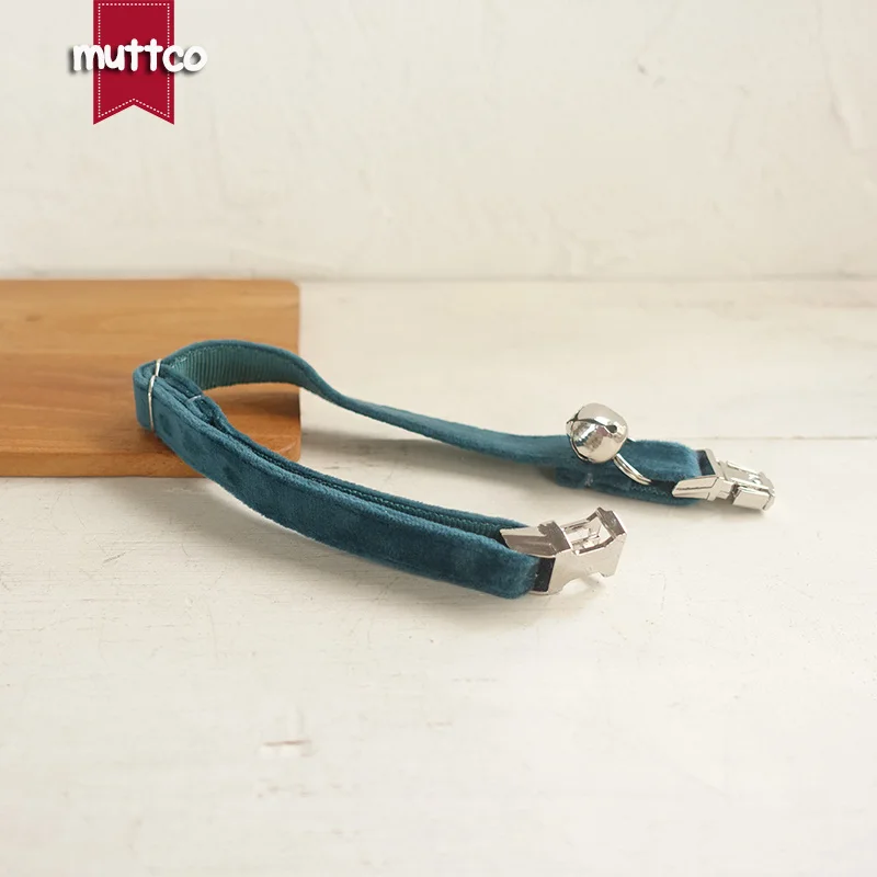 MUTTCO-collar de gato personalizado, diseño al por menor, hecho a mano, turquesa, 2 tamaños, UCC097 - imagen 4