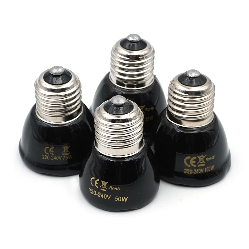 Mini สัตว์เลี้ยงสัตว์เลื้อยคลานอินฟราเรดโคมไฟความร้อนเซรามิค 220V ความร้อน Emitter หลอดไฟ 25W 50W 75W 100W ความร้อน Emitter สัตว์เลื้อยคลานโคมไฟอุปกรณ์ - imagen 3