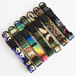 Collar ajustable de nailon para perros 15 colores con placa grabada