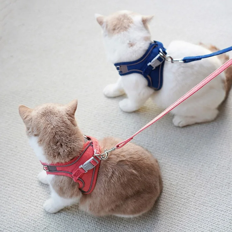 Arnés para perros y gatos con correa para caminar, Collar ajustable para cachorros y gatitos, arnés suave de moda para perros pequeños y medianos, gatos, Chihuahua - imagen 5