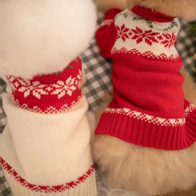 Suéter navideño para perros y gatos, ropa bonita de invierno para cachorros pequeños y medianos, abrigos cálidos para Chihuahua, traje de Año Nuevo - imagen 3