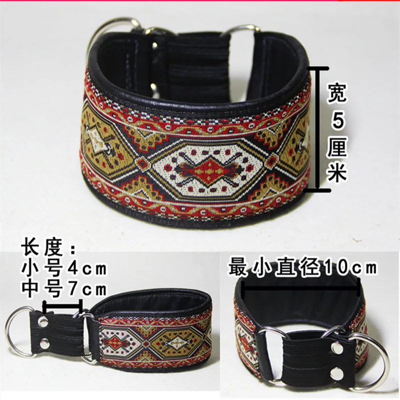 Collar de perro de material de piel de oveja, Collar de perro grande, mediano y pequeño, Collar de cuero étnico para perro pequeño galgo galgo - imagen 4