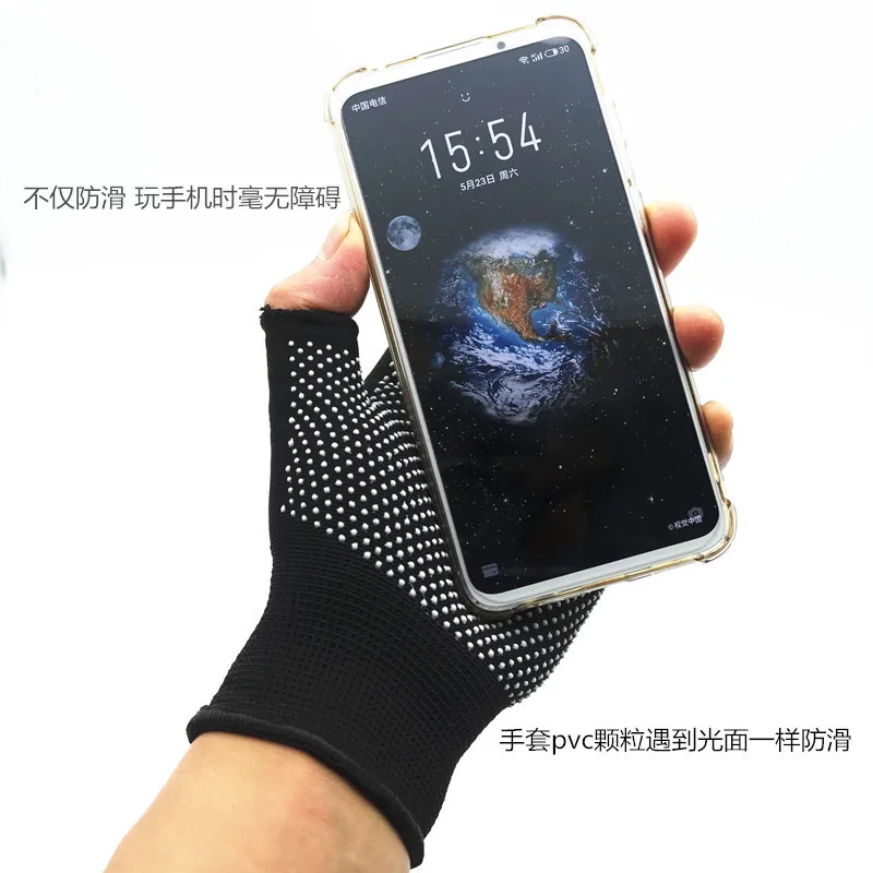Guantes elásticos de nailon antideslizantes para hombre y mujer, protector solar de cinco dedos, elásticos, antifugas - imagen 4