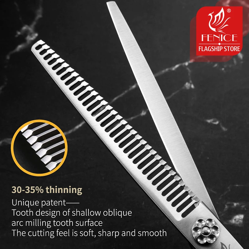 Fenice-Tijeras de acero JP VG10 para perros, herramientas de corte de 7 pulgadas, corte fino, rodamiento, tornillo, adelgazamiento - imagen 4