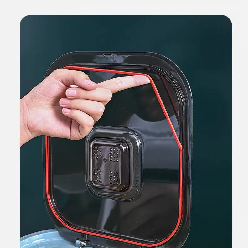 Contenedor plegable de almacenamiento de alimentos para perros, contenedor de alimentos secos para gatos, a prueba de humedad, cinta de sellado, taza medidora - imagen 3