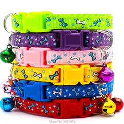 Collar con campana para perros y gatos - Ajustable con motivo de huesos