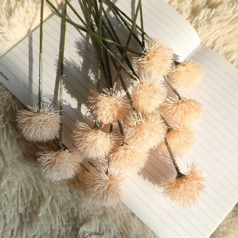 Plantas artificiales de plástico, diente de león, flores falsas amarillas para jardinería, sala de estar, decoración del hogar, simulación de flores, 5 unids/set por juego - imagen 3