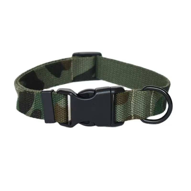 Collar de camuflaje verde personalizado para mascotas, juego de correa para caminar, placa de identificación personalizada para cachorros, grabado ajustable - imagen 3