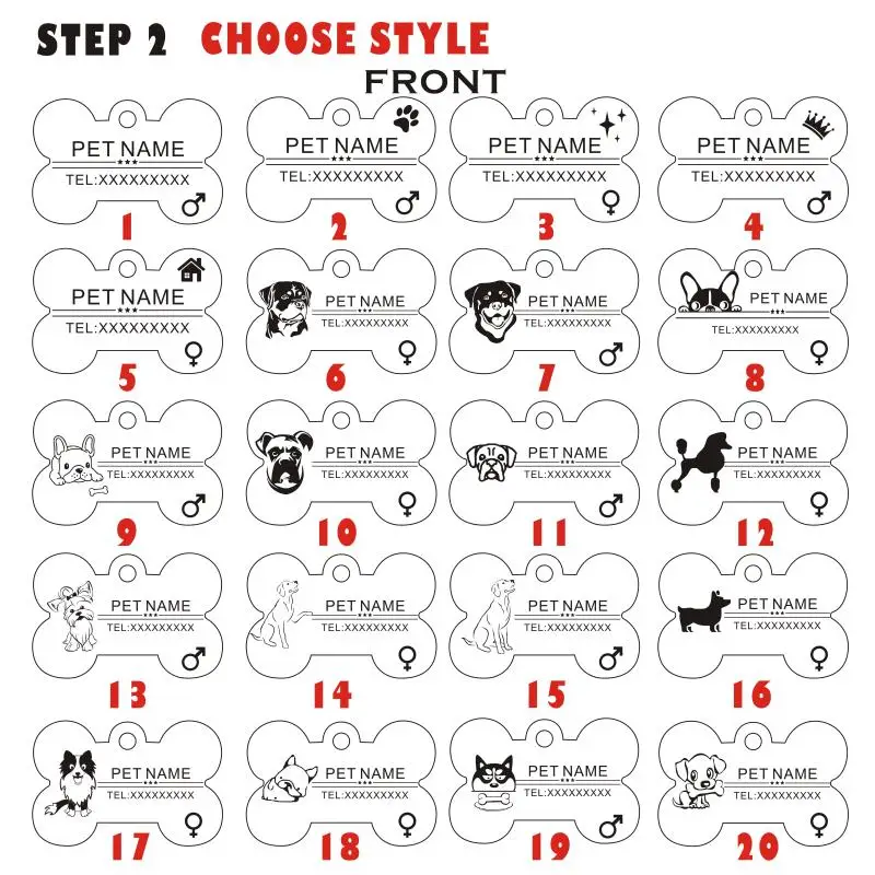 Etiqueta de identificación de mascota personalizada para perro, placa de identificación de gato, número de dirección, accesorios de collar de aluminio, grabado gratuito, 38 mm - imagen 3