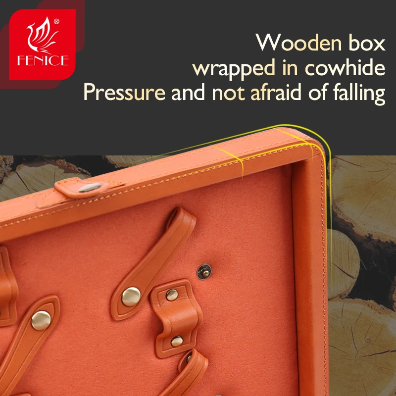 Fenice-Caja de Herramientas de peluquería de cuero, estuche de herramientas de tijeras, soporte de bolsa, caja de equipaje, peine, clip, caja de almacenamiento portátil - imagen 3