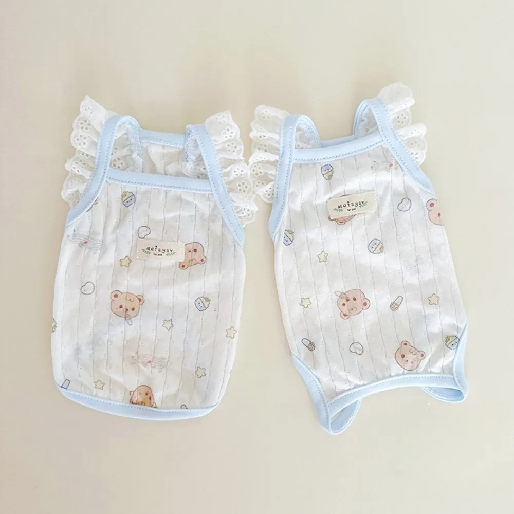 Ropa de primavera para perros y gatos, bolsa de protección solar transpirable de estilo tejido, ropa de aire acondicionado de cuatro patas para el vientre