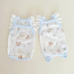 Ropa de primavera para perros y gatos, bolsa de protección solar transpirable de estilo tejido, ropa de aire acondicionado de cuatro patas para el vientre