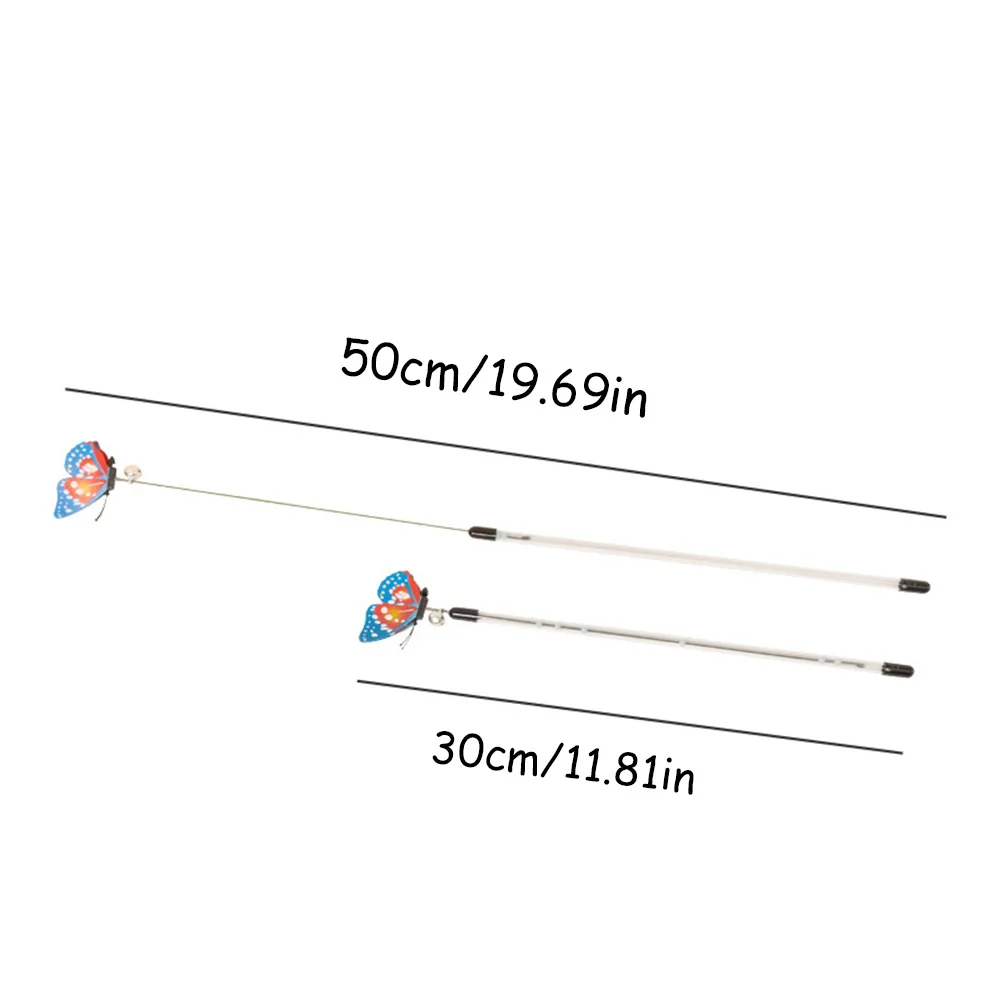 Varita retráctil para gatos con mariposa de resorte, poste extensible para gatos, juguete interactivo para atrapar rascar gatos, - imagen 5