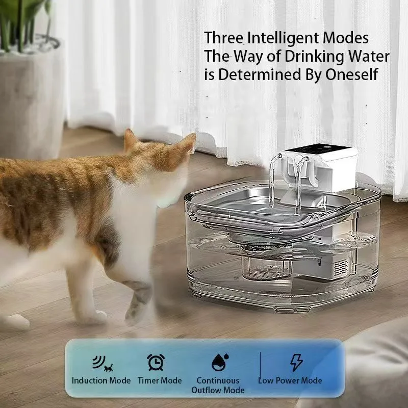 VOFORD-fuente de agua inalámbrico para gatos, 3,2l, 5000mAh, Sensor automático, bebedero para mascotas, dispensador de agua para perros y gatos - imagen 2