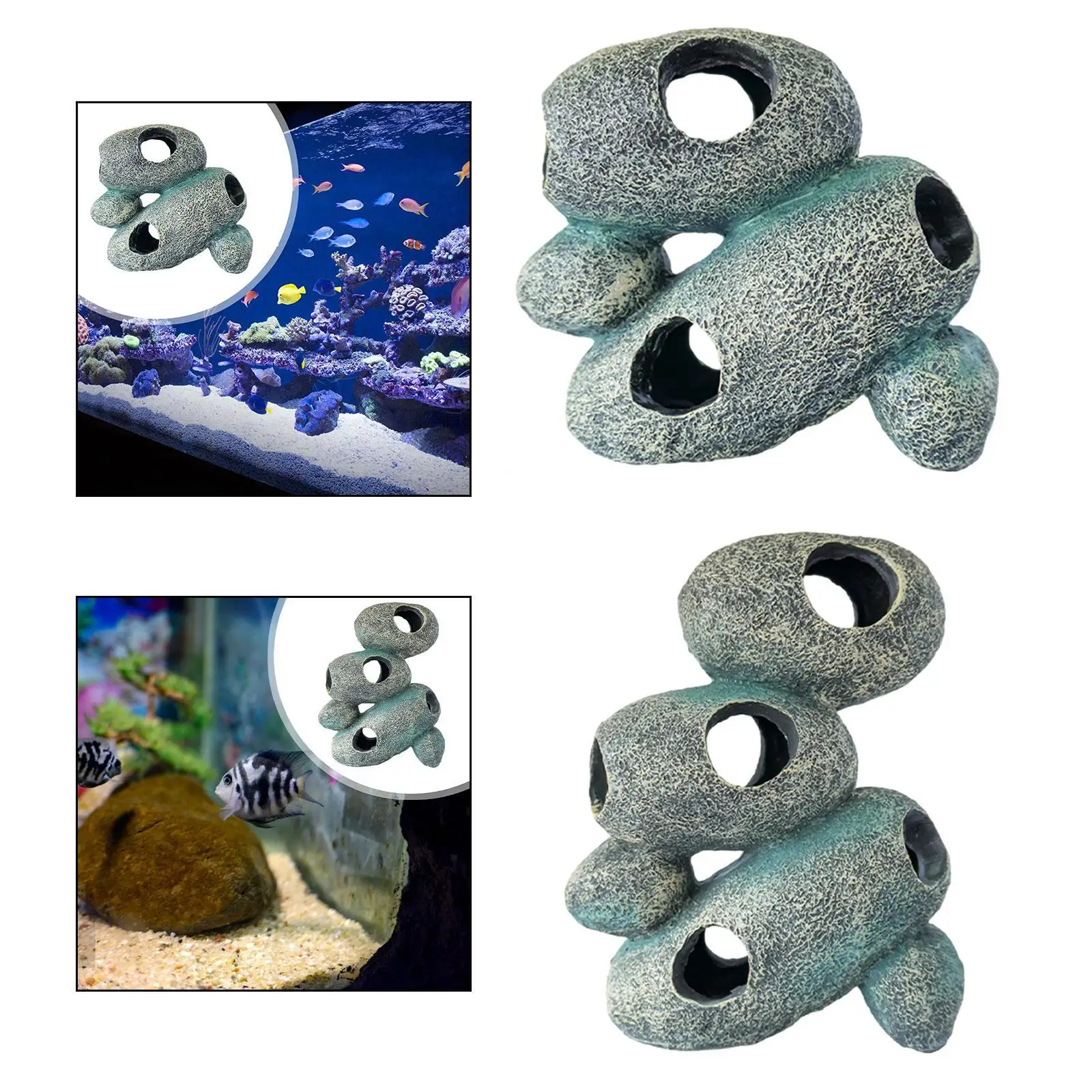 Aquarium Hideaway Rock Artificial Hide Cave for Desktop Living Room Aquarium