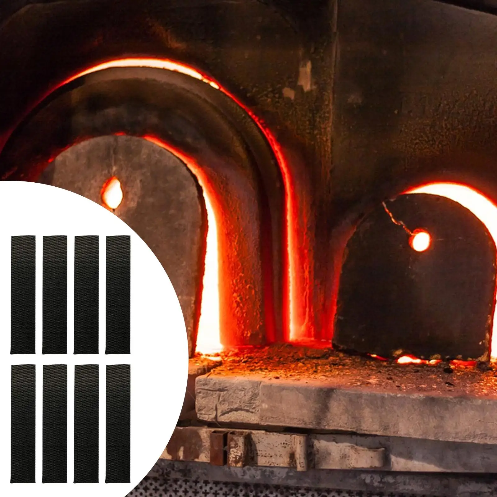 8 Pieces Fireplace End Tape High Temperature Resistant Seal Strip Heat Resistant Joint Tapes Prevents Cord Fraying 8 Pieces Fireplace End Tape High Temperature Resistant Seal Strip Heat Resistant Joint Tapes Prevents Cord Fraying