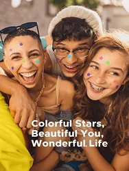 Pegatinas faciales con estrellas - 240 piezas multicolor, para fiestas