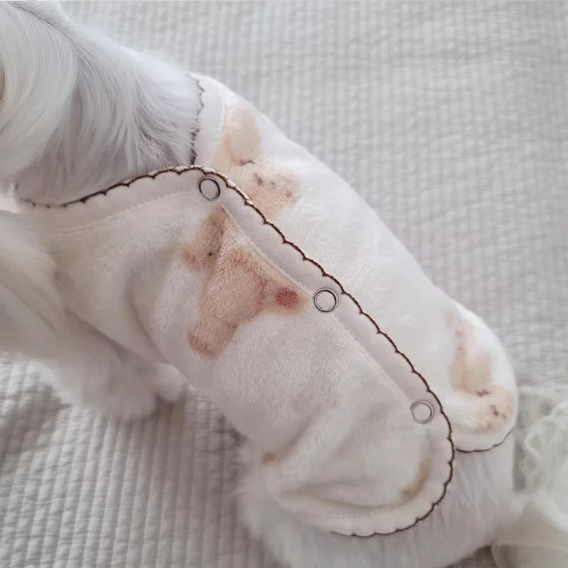 Autumn Winter Cute Little Bear Plush Vest Dog Cat Vest Vest Vest Yorkshire Teddy Cherry Maltese Dog Bear Clothing Dog Costume - imagen 3