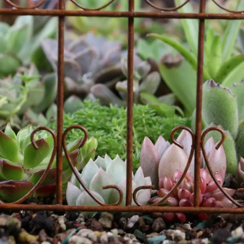 Valla de hierro en miniatura, valla decorativa de arte del hierro para decoración de Mini casa, valla de juguete de arte del hierro forjado, paisaje en miniatura - imagen 4