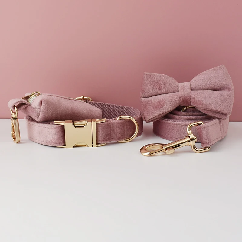 Tela de algodón de terciopelo personalizada para perros pequeños, medianos y grandes, piezas de Metal personalizadas, accesorio para mascotas, franela 05