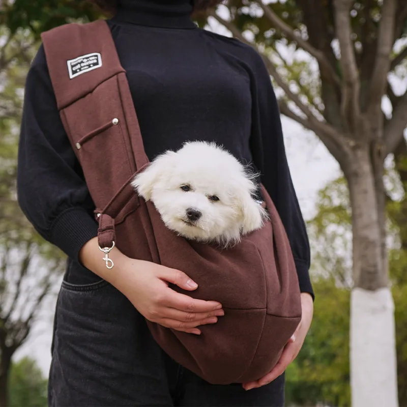 Portabebés portátiles de lado suave para mascotas, bolsa con eslingas sólidas para perros, bolso de hombro transpirable de viaje para gatos, suministros de transporte para cachorros y gatitos ​