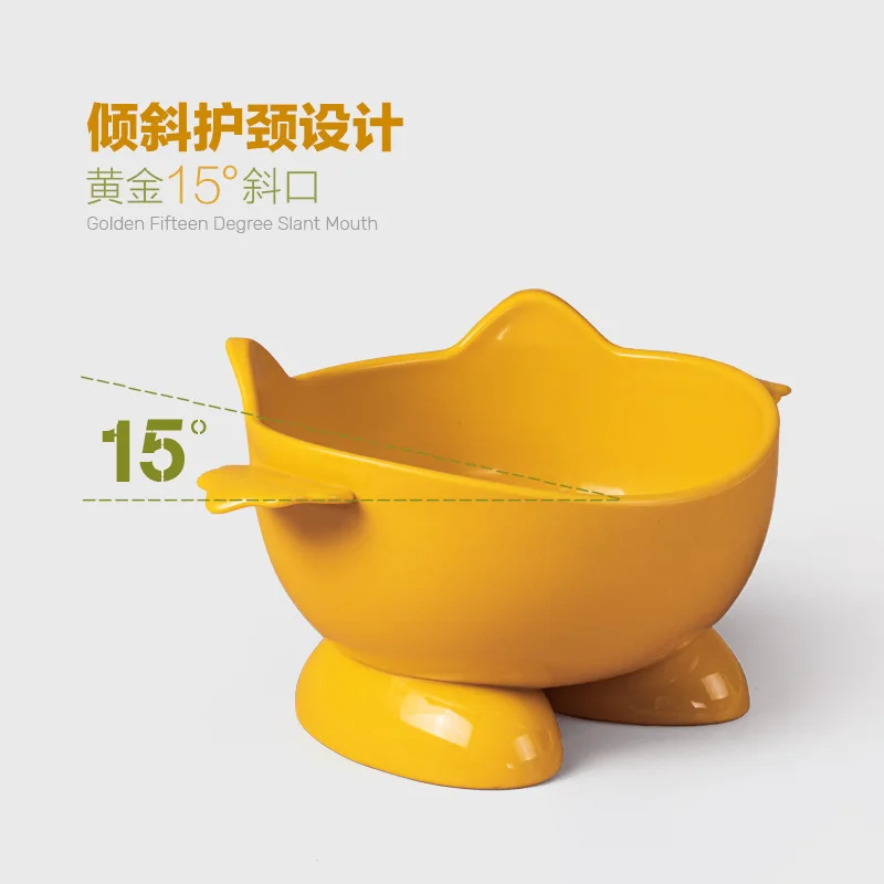 Cuencos para gatos Color macarrón, cuenco para mascotas, protección del cuello, cuenco alto para pies, lavabo de comida para gatos antigolpes - imagen 3